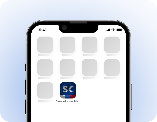 A mobile device with the Slovensko v mobile app installed